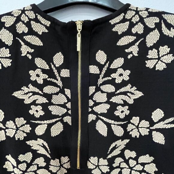 INC International Concepts Black and Beige Peplum Blouse Size L - Picture 4 of 7